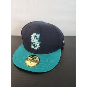 New Era 59Fifty Seattle Mariners Two Tone Navy/Teal Fitted Hat Size 7 1/4